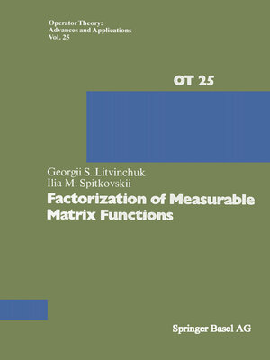cover image of Factorization of Measurable Matrix Functions